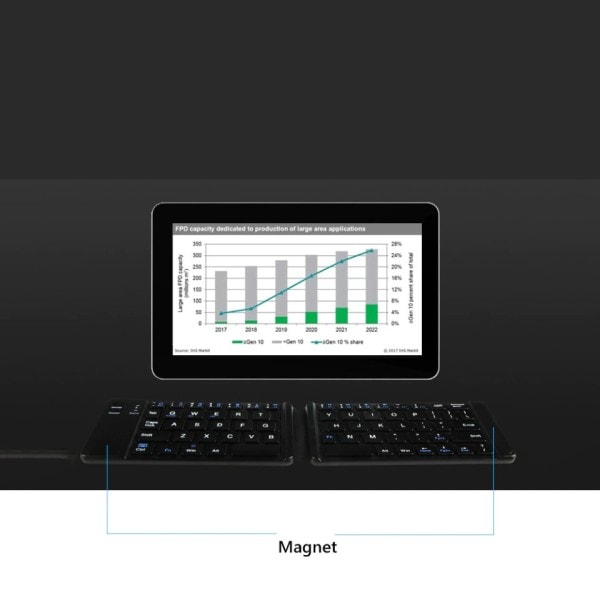 Mini Langaton Bluetooth Taittuva Näppäimistö,Foldable Langaton Näppäimistö IOS/Android/Windows ipad Tabletti puhelin