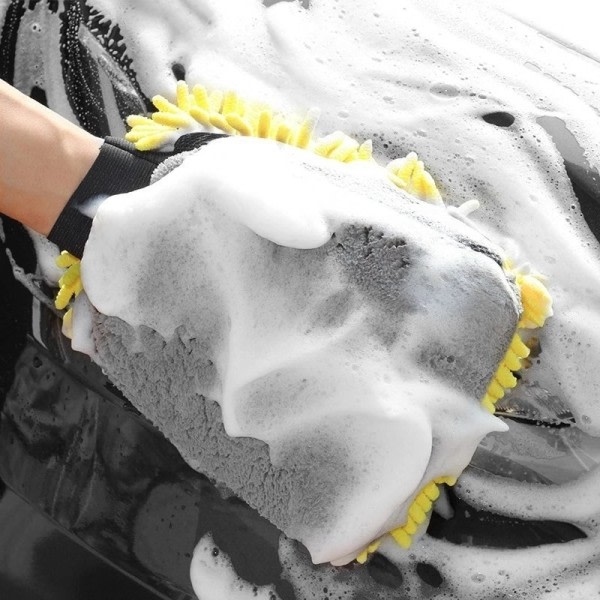 Vattentät bil tvätt mikrofiber chenille handskar tjocka bil rengöring mitt vax detaljer borste