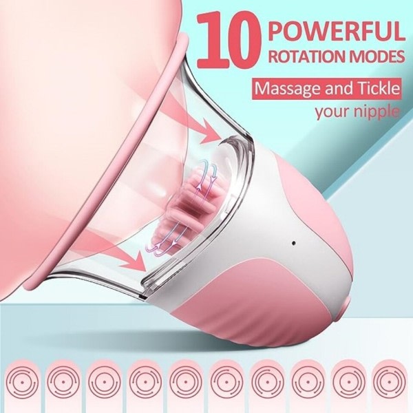 Stærk sugende stimulator massager med 10 vibrator rotation tilstande genopladeligt  sex legetøj