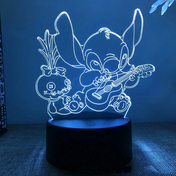 Tegneserie  Stitch Figurine 3D LED Lys Barn LED Natt Lys USB LED Bord Lampe