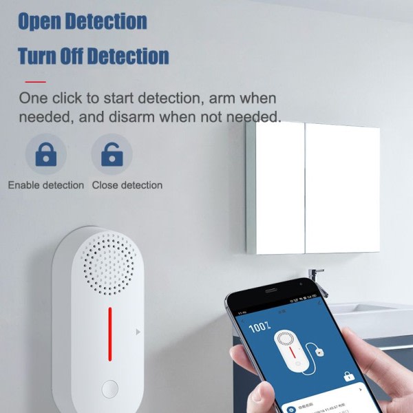 WiFi Vatten Läckage Detektor Tuya Vatten Nivå Sensor Hem Kök Badrum Säkerhet Larm
