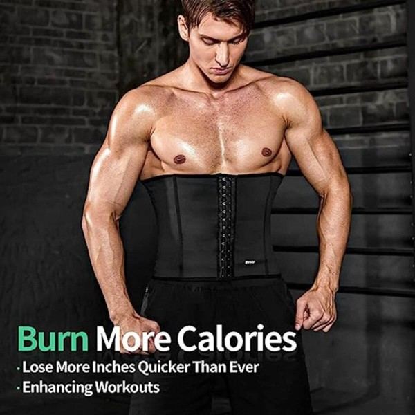 Midja tränare trimmer för män mage kontroll shapewear neopren svett bälte