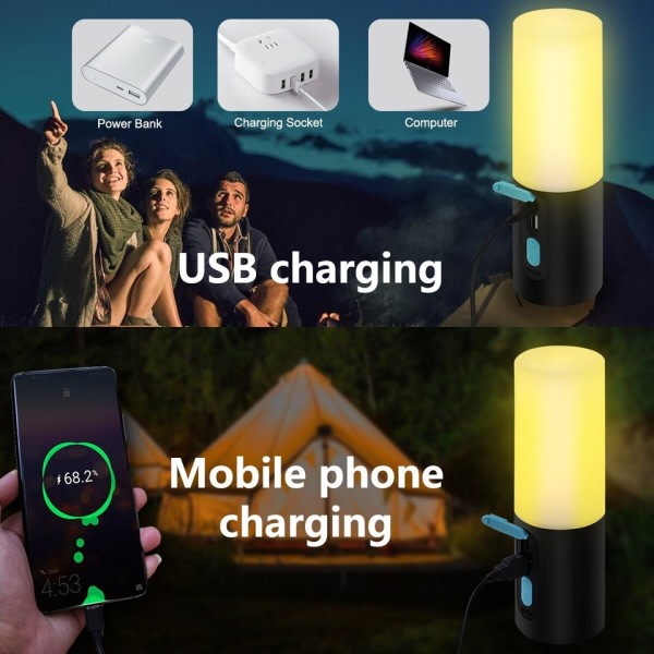 Camping String Lights med Camping Lantern 4 in 1 Design Camping Lights