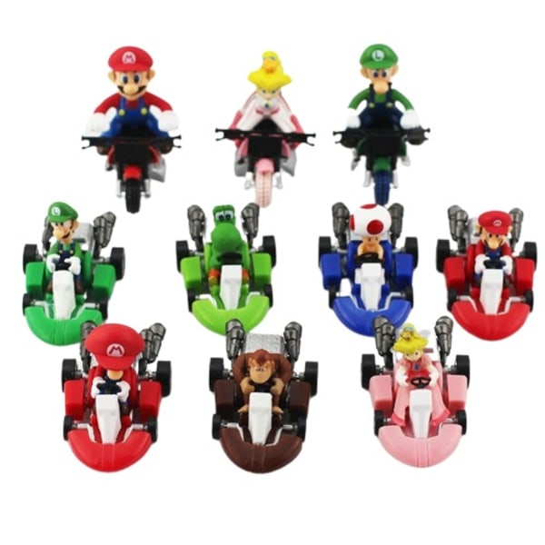 10 stykker Sæt Super Marios Bros Yoshi Luigi Wario Donkey Kong Figur Model Legetøj