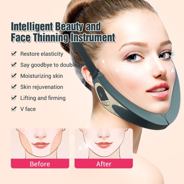 Microcurrent V-face Face Lift Device 6Mode Heated Hud Rejuvenation Double Chin V Face Vibration Masser