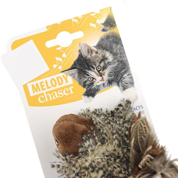 Melodi Chaser Serie Cat Toy Native Feather Simulation Design Simuler de ekte lydene av dyr leketøy for katt