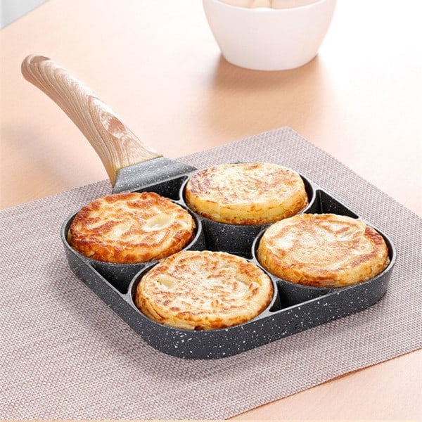 4 huller Omelet Pande Stegning Gryde Fortykket Nonstick Æg Pandekage Bøf Tilberedning Pande