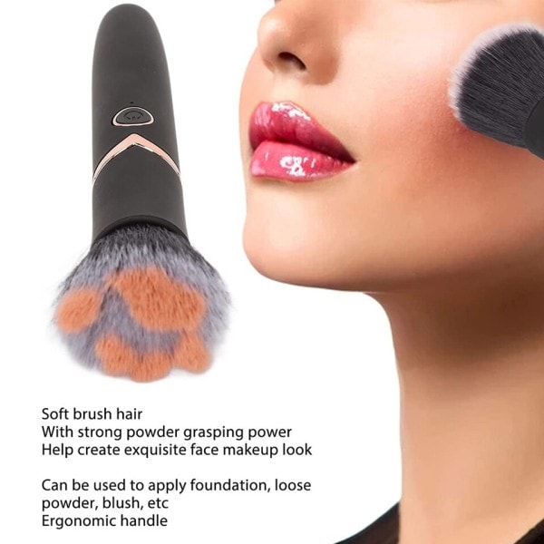 Elektrisk Makeup Brush Foundation Blending Brush 10 Speeds Massage Vibration Loose Powder rouge