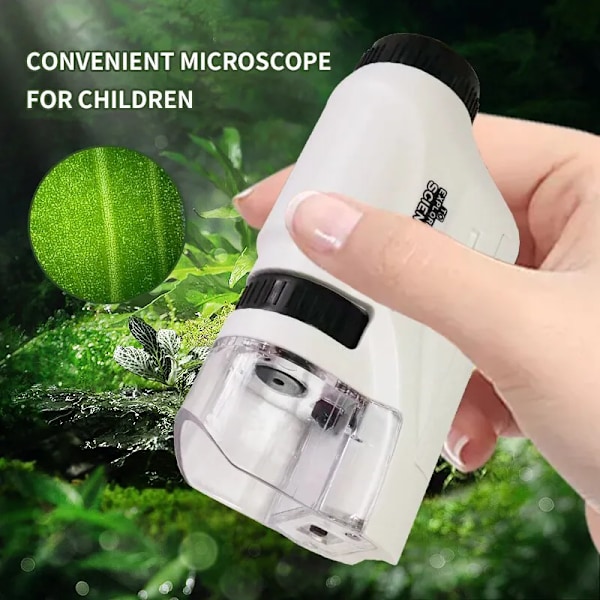 Mini Pocket Microscope Kit 60 To120x Portable Laboratory Microscope Med LED Light