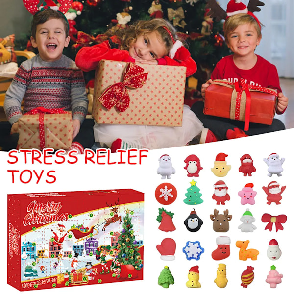 Jul Advent Kalender Nedtelling Overraskelse Squishy Søte Dyr Dekompresjoner Leker