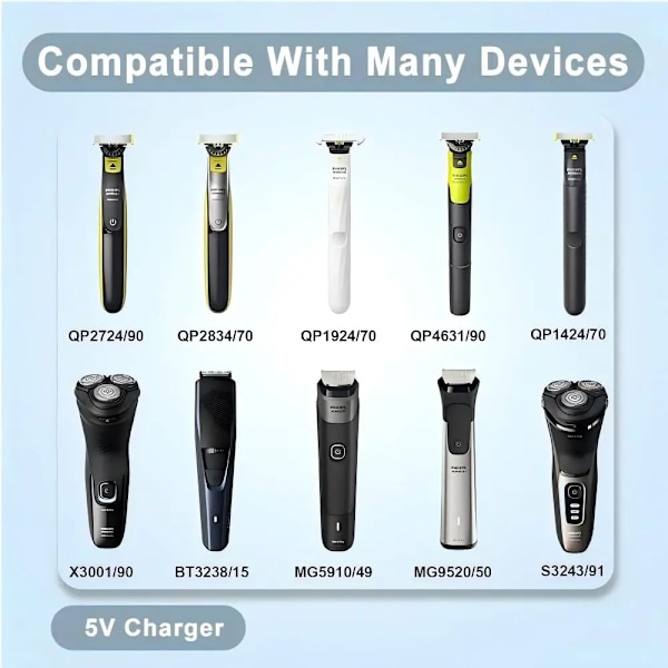 5V Type-C Shaver Adapter Lader Konverter Kompatibel med Philips One Blade