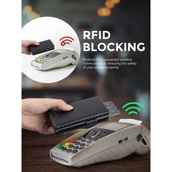 Credit Card Holder  RFID Blocking Bifold Wallet Men's Wallet with Coin Compartment and Banknote Compartment