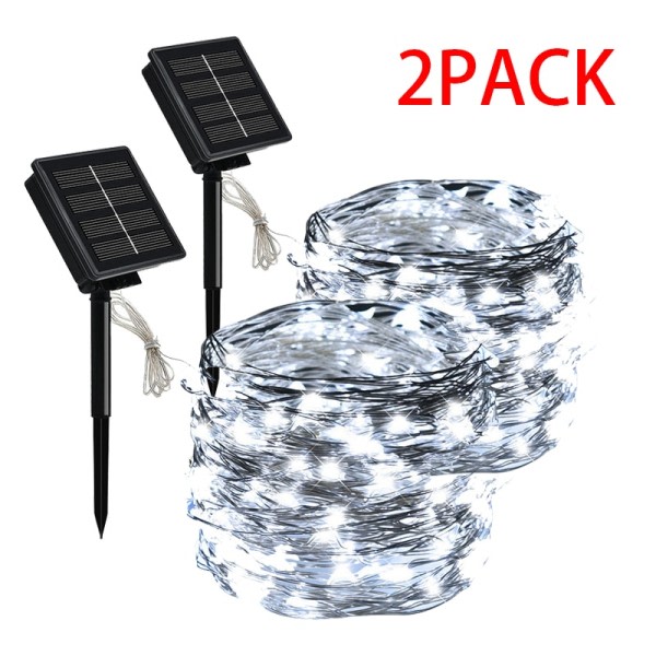 LED Solar Lys Utendørs Vanntett Fairy Garland String Lights Jule Fest Hage Solar Lampe