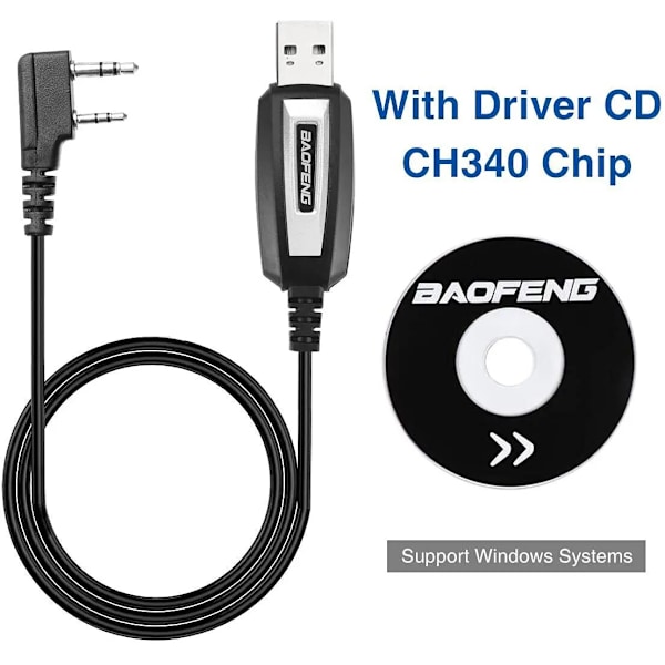 USB Programmering Kabel Med CD för Baofeng UV-5R 82 888S UV-S9PLUS UV-13 16 17 21 Pro Quansheng UV-K5 5R Plus Walkie  Talkie Radio