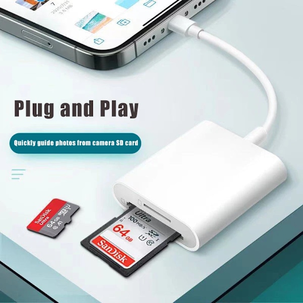 2 In 1 SD TF Minne Kort Adapter