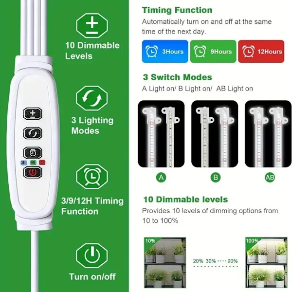 Led Grow Light USB Timer Phyto Lamp Planter Dimbar LED Lampa Phytolamps Full Spectrum Hydroponics Growing Lamps LED Plant Light