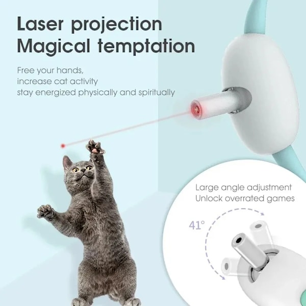 Smart Laser Tease Katt halsbånd Elektrisk USB Lading Kattunge Bærbar Automatisk Leker