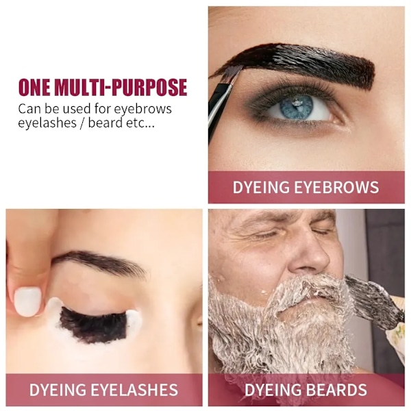 Øyenvippe & Øyenbryn Farge Tint Kit Vannfast 15 Min Rask Farge Brow Enhance Brow Farge Vippe Langvarig Permanent Sminke Verktøy