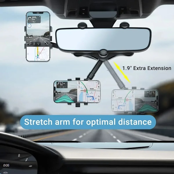 Universal Clip Kiertyvä ja Sisäänvedettävä Auto Puhelin Teline Taustakuva Peili Ajo tallennin Kiinnike GPS matkapuhelin puhelin tuki