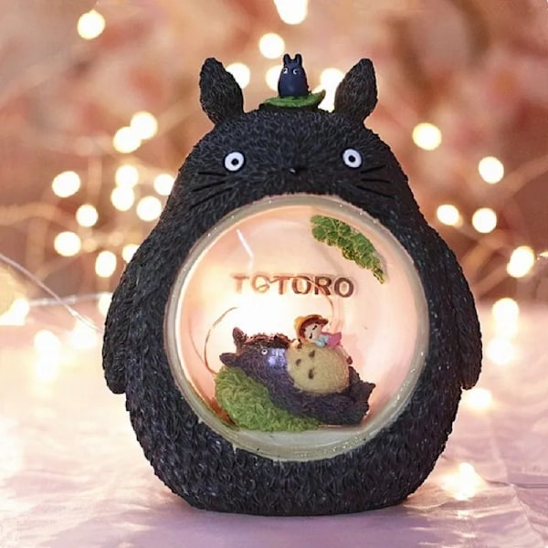 Anime Min Nabo Totoro Figurer Modell Leketøy LED Natt Lys Soverom Ornament