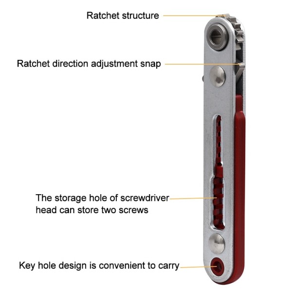 Mini Ratchet Skruenøgle Sekskant Torx Tovejs Kontrol til Single/Double Hoved Skruetrækker Bor Bits Værktøj