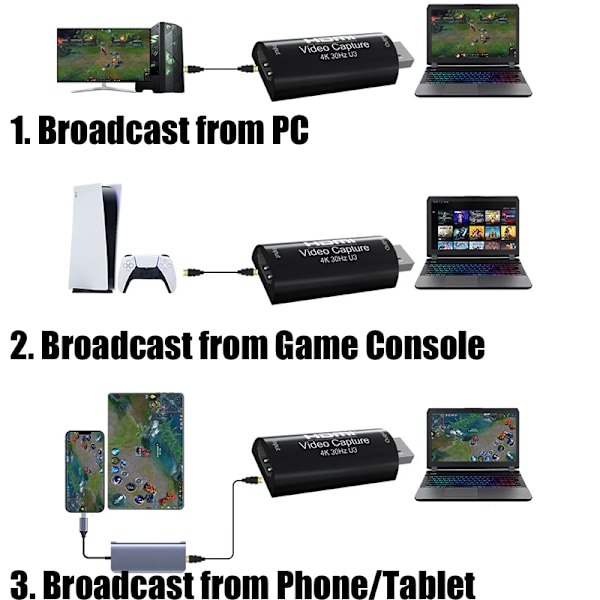 4K 30HZ MS2130 Real USB 3.0 HDMI-kompatibel Video Capture Card Spel Inspelning Box 1080p 60fps Live Streaming