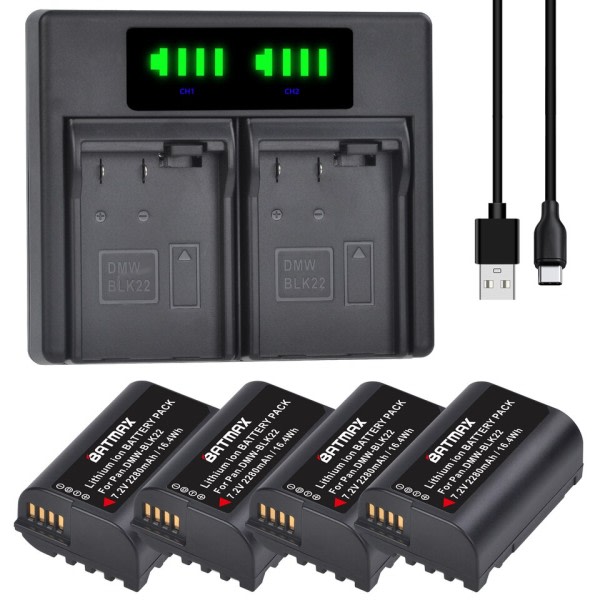 Batteri LED Dobbelt Oplader til Panasonic kameraer