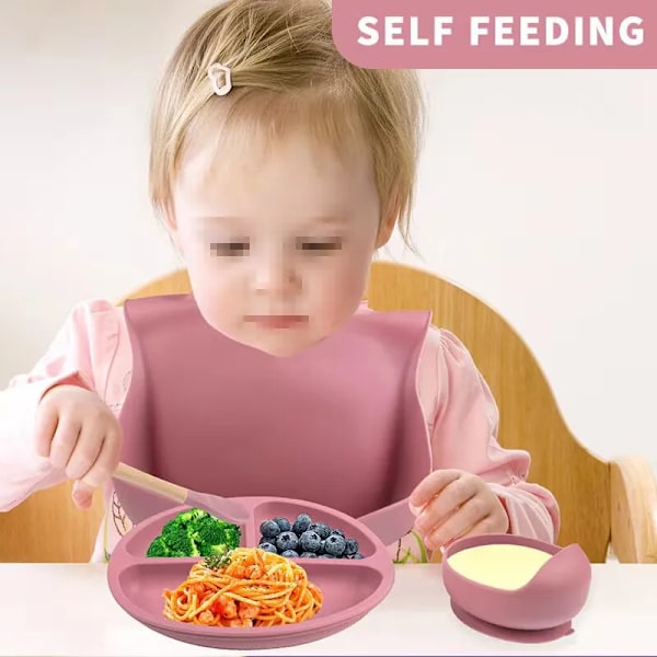6 bitar Baby Måltidsset Silikon Set Barn Måltid Träningsset Bestick
