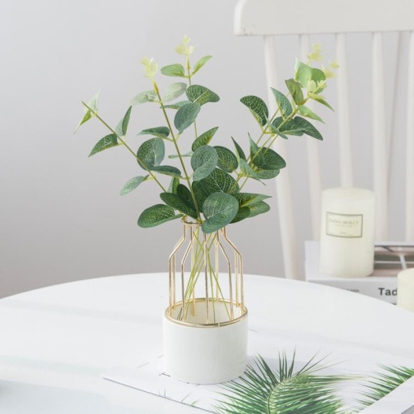 10 stykker eukalyptus blader falsk gress jule pynt