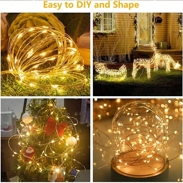 3M LED Gardin String Lys Fe Dekoration USB Ferie Garland Lampe 8 Mode