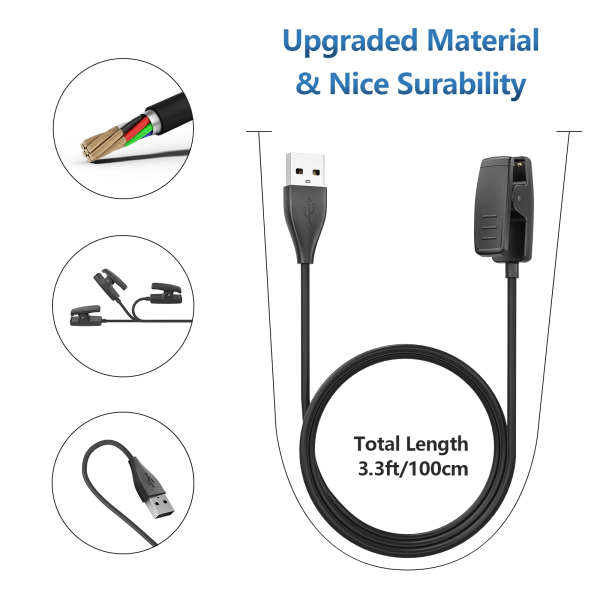 100 cm USB lader For Approach G10 S20 Lade kabel For Garmin Forerunner 35 230 235 630 735xt 645 Music Lader Clip Cradle