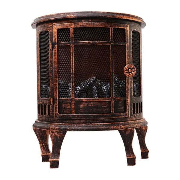LED Peis Lantern Dekorativ Flamefri Logg Brann Effekt Vintage Lampe Batteri USB Operert Bord Lys Dekor