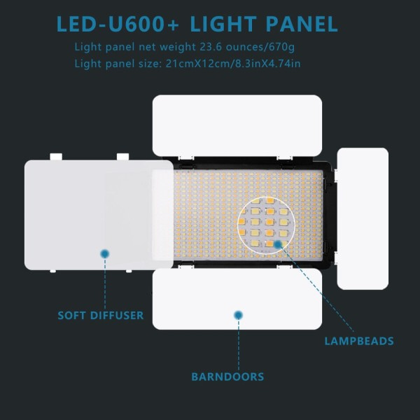 LED video valo valokuva studio lamppu kaksivärinen 2500K-8500k himmennettävä jalustalla jalustalla kaukosäädin