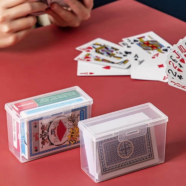 Tom Spillekort Lagring Eske Plast Spillekort Etuiet Holder Snaps Lukket