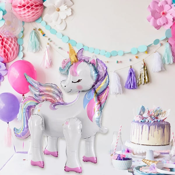 4D Rainbow Unicorn Folie Ballonger