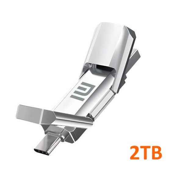 2TB Metal U Disk 2 IN 1 OTG  Flash Drive USB 3.1  Pen Drives Memory Stick