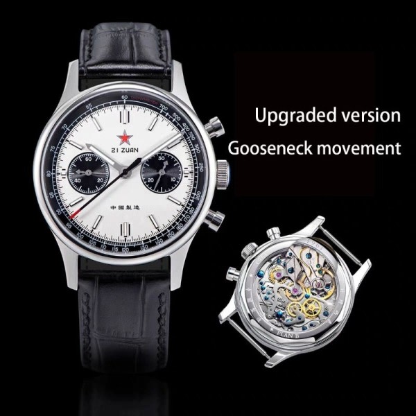 Aviation Chronograph Seagull Movement Klocka Män ingen Automatisk Mekanisk klocka