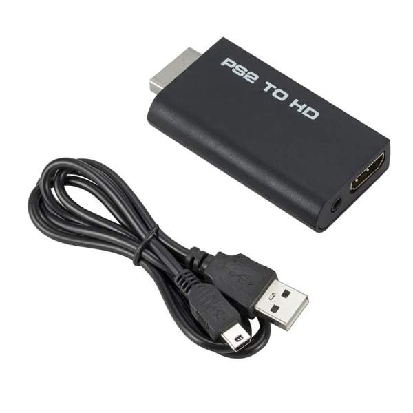 Høy kvalitet PS2 til HDMI-kompatibel Konverter Adapter Video Konverter med lyd utgang for HDTV HD Monitor Støtte Alle PS2 Display Modi