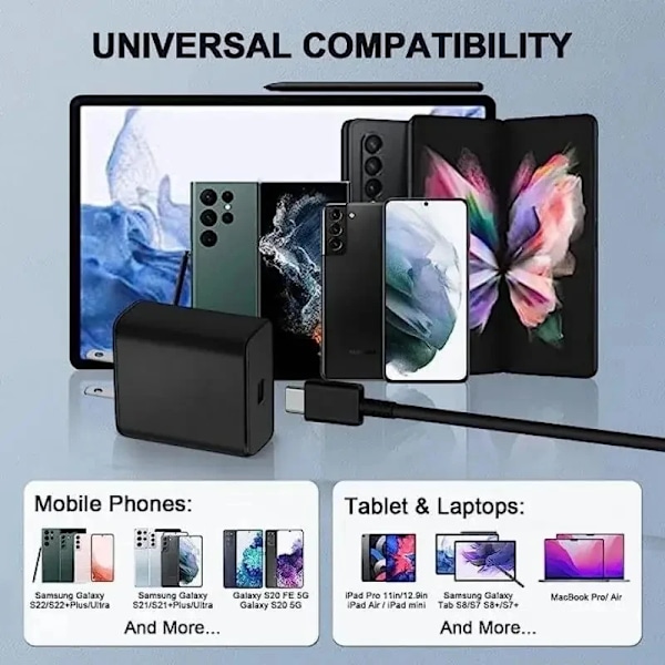 45W PD USB-C Super Snabb Laddare för Samsung Galaxy S24 Ultra