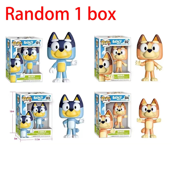 Perhe Kawaii Liikkuva Yhteis toiminta Figuuri lelut sarjakuva Bluey Friends PVC malli lahjat nukke