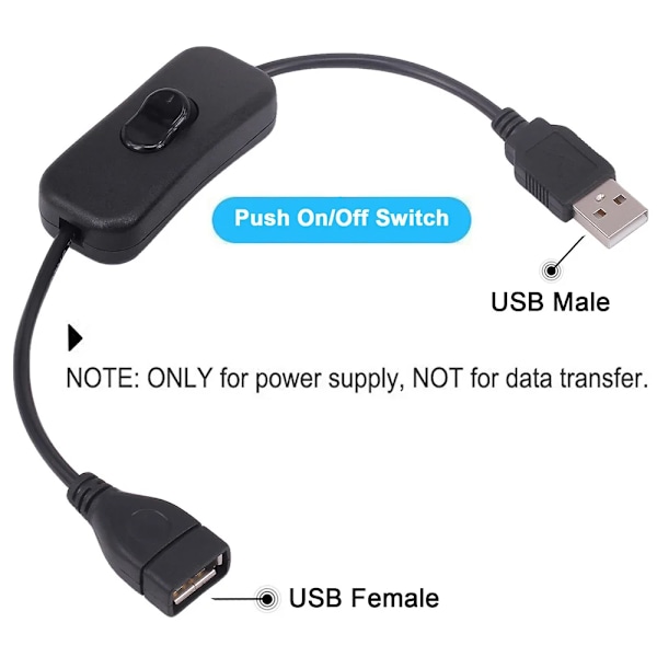 28cm USB kabel med strömbrytare PÅ/AV kabel förlängning växling för USB LED sträng USB Gadget USB Strömförsörjning enhet verktyg