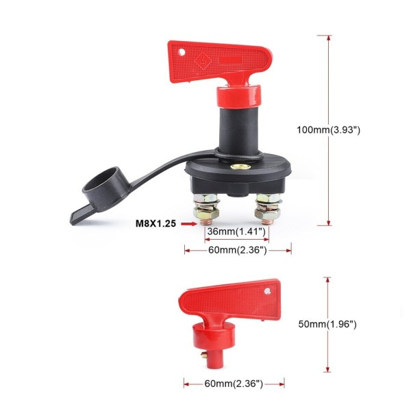 300A 12V Röd Knyt Klipp Av Döda Batteri Switch Huvud Fordon Modifierad Isolator Frånskiljare Bil Strömbrytare