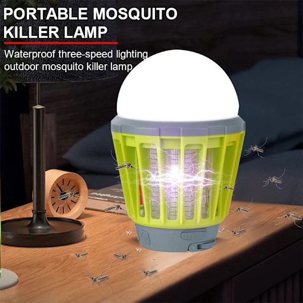 Nød Solar Lys Utendørs Vanntett Camping Lampe Oppladbar Mygg Killer Bug Zapper Lys Innendørs Stille Avvisende Lampe