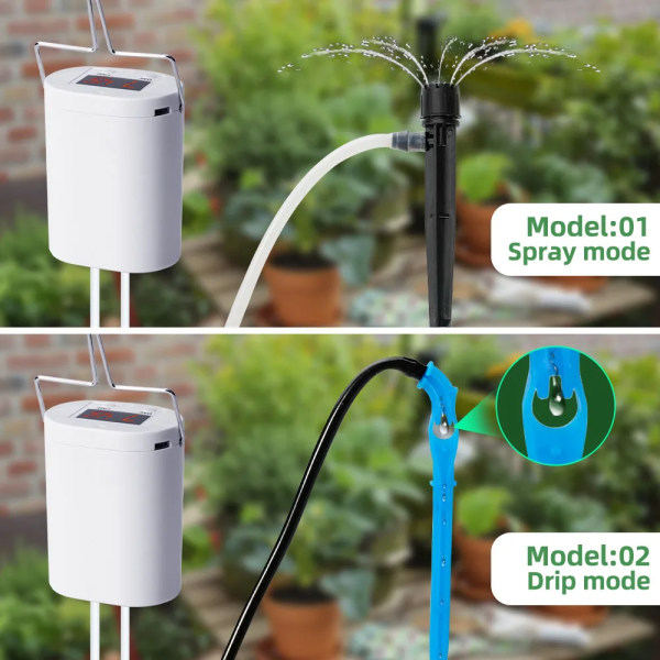 12 Pumpe Automatisk Plante Blomst Vanding Pumpe Hjem Sprinkler Dryp Vanding Enhed Pumpe Timer System Kit Have Værktøj