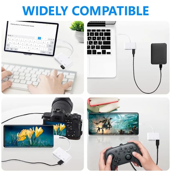 3 In 1 SD TF Kort Läsare För USB C Kamera Konverterare