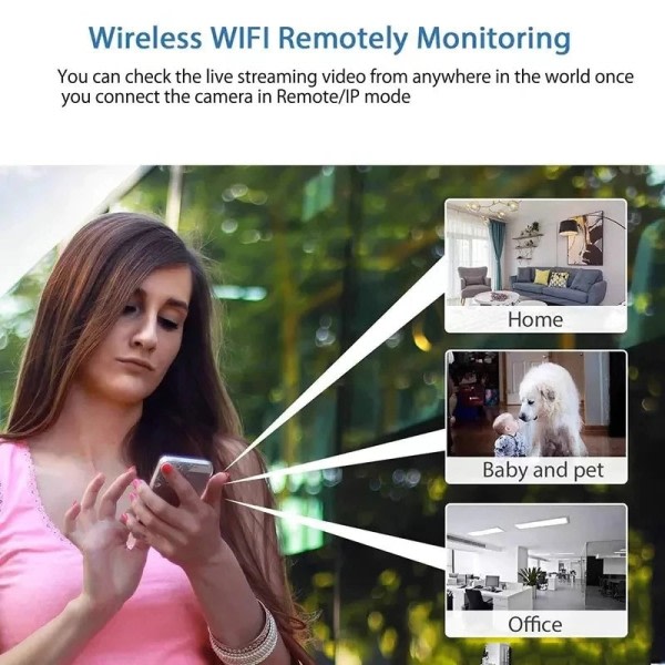 1080P HD Mini Trådløst Kamera Wifi IP Cam Natt Vision Multi-user Fjernkontroll Overvåking Videokamera Bevegelsesdeteksjon Alarm