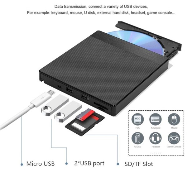 USB 3.0Typ C Extern CD DVD RW Optisk Enhet DVD Brännare DVD Skrivare Super Drive För Laptop Notebook