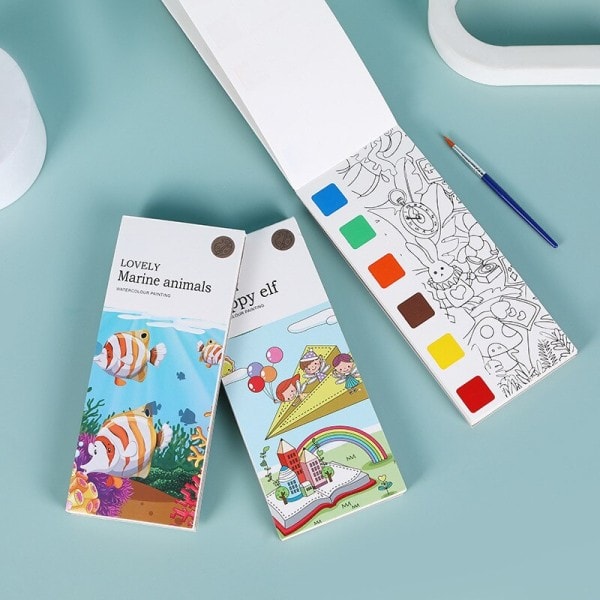 20 sivua lapsia opetus vesiväri doodle värjäys kirja mukana vesiväri maalit