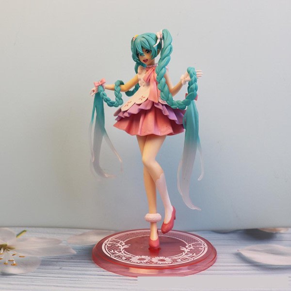 DIVA Arcade Pink Kirsikka Hatsune Miku Figuuri Anime Tyttö Figuuri Malli koristelu nuket