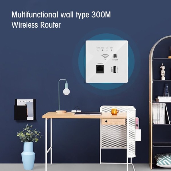 300Mbps 220V ström AP Relä Smart Trådlös WIFI repeater förlängare Vägg Inbäddad 2,4Ghz Router Panel